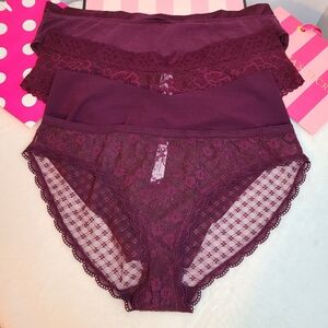 Lot Of 4 Victoria's Secret Purple Panties Size XL Assorted Styles